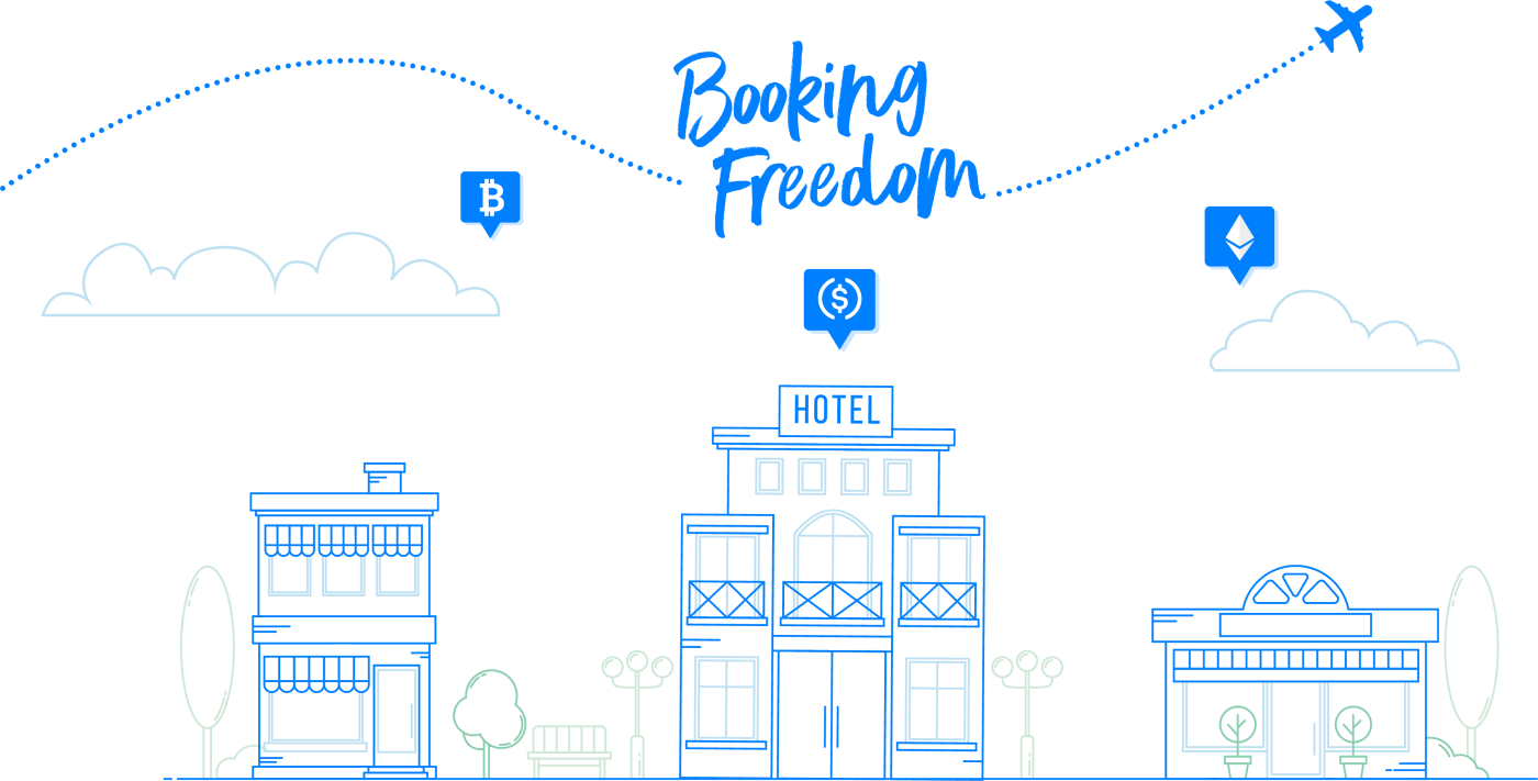booking with freedom, pay crypto